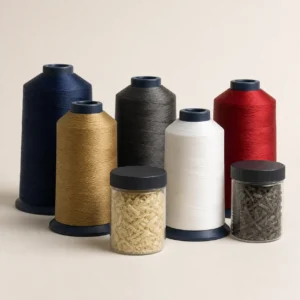 Original industrial thread and chopped fiber composition