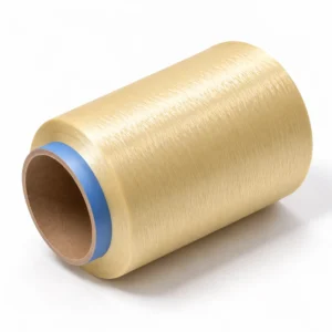 Natural golden beige LCP filament yarn for dimensional stability and technical applications