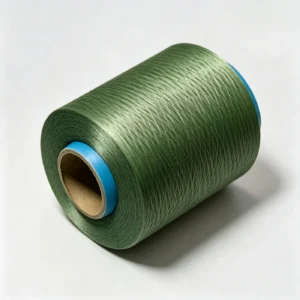 Meta-aramid filament yarn in white and green for high-temperature textile applications